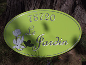 One of our favorite custom signs. Silver leaf on a lime background..truely beautiful